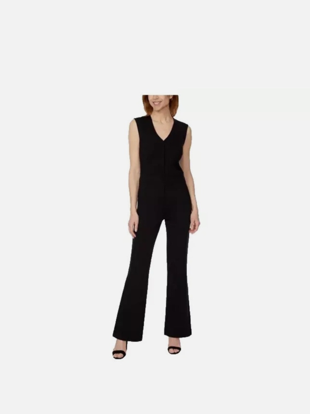 Buffalo David Bitton Black Sleeveless V-Neck Flare Jumpsuit